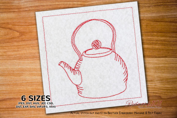 A Classic Ceramic Teapot Embroidery Design for Seasonal Charm