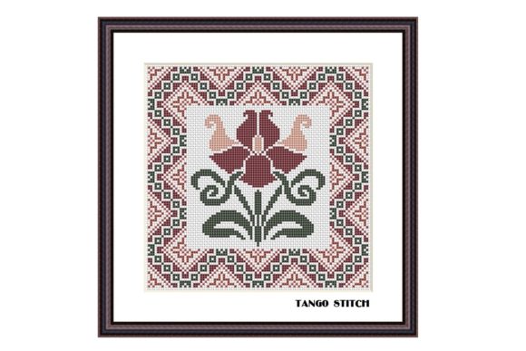 A Professional Embroidery Designer's Review of Art Nouveau Flower Ornament Cross Stitch