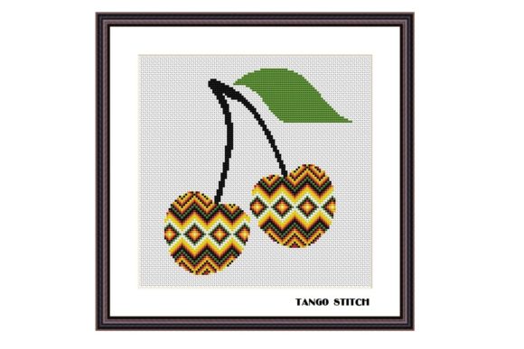 A Seasonal Stitch: The Aztec Ornament Cherry Cross Stitch Design