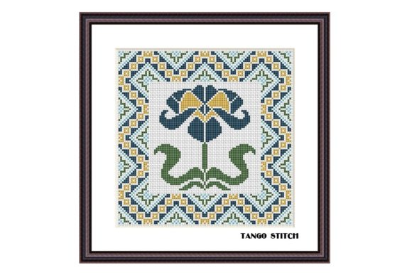 Art Nouveau Iris Cross Stitch for Seasonal Elegance
