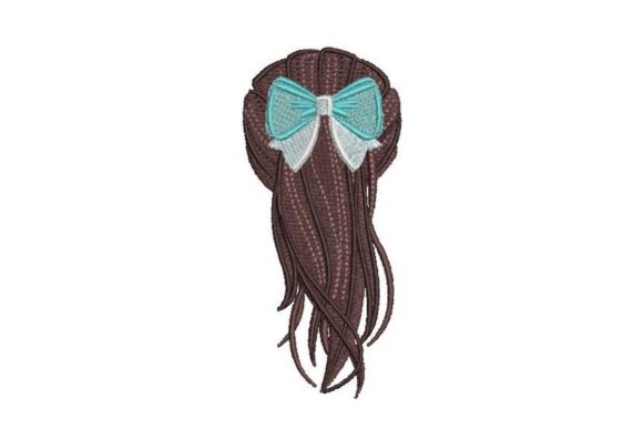 Evaluating the Girl Wearing a Hair Bow Embroidery Design