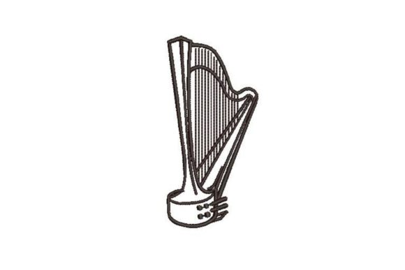 Harp: A Delicate Embroidery Design for Boutique Apparel