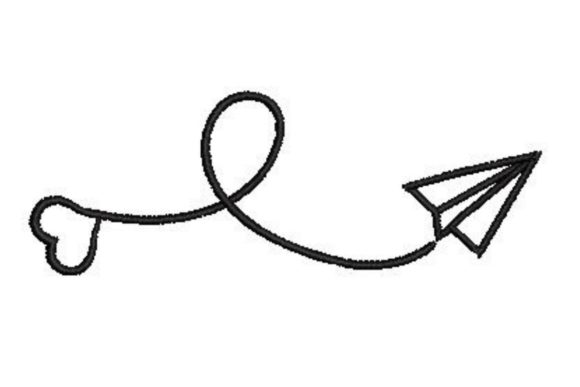 Paper Plane with Heart: A Classic Embroidery Design for Small Shops