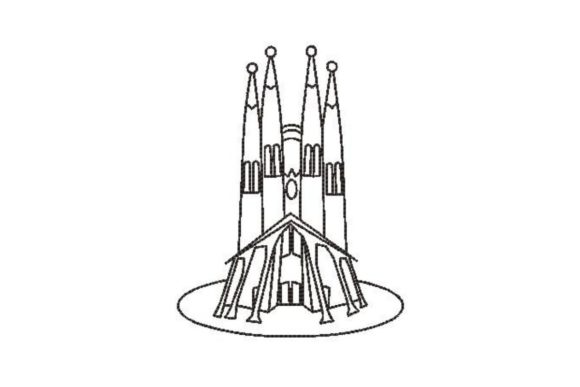 Sagrada Família Coloring Embroidery