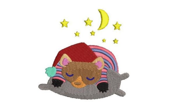 Sleepy Bear: A Tender Embroidery Design for Meaningful Gifts