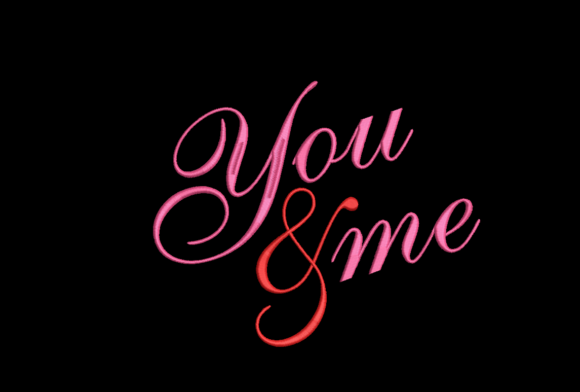 You and Me: A Simple and Romantic Embroidery Design